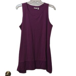 LOGO by Lori Goldstein Dress Thermal Purple Size XL Womens Sleeveless Midi